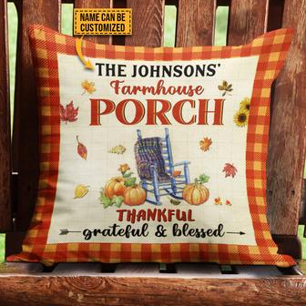 Autumn Farmhouse Porch Thankful Grateful Blessed Custom - Thegiftio UK