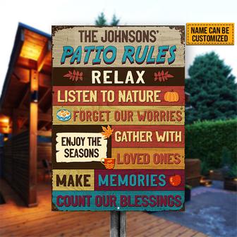 Autumn Patio Rules Custom Metal Sign - Gift for Fall Lovers - Thegiftio UK
