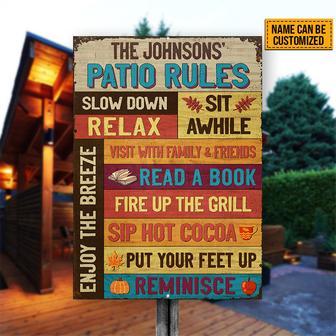 Autumn Patio Rules Custom Metal Sign - Gift for Fall Lovers - Thegiftio UK