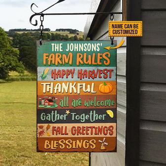 Autumn Farm Rules Personalized Metal Sign - Fall Decor Gift - Thegiftio UK