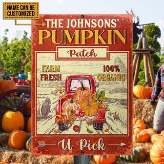 Autumn Pumpkin Patch Farm Fresh Custom Metal Sign - Gift - Thegiftio UK