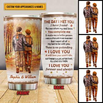 Autumn Couple The Day I Met You Custom Tumbler - Gift - Thegiftio UK