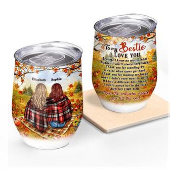 Autumn Flannel Bestie I Love You Custom Tumbler - BFF Gift - Thegiftio UK