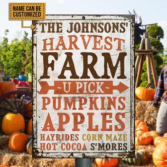 Autumn Harvest Pumpkins Apples Custom Metal Sign - Fall Gift - Thegiftio UK