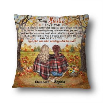 Autumn Flannel Best Friends Custom Pillow - Gift for Friends - Thegiftio UK