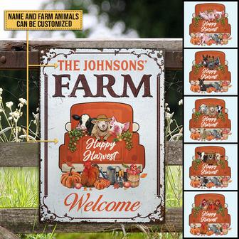 Autumn Farm Happy Harvest Custom Metal Sign - Fall Gift - Thegiftio UK