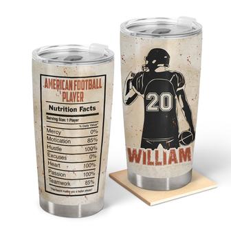 American Football Nutrition Facts Personalized Tumbler - Thegiftio UK