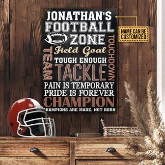 American Football Zone Custom Metal Sign - Gift for Fans - Thegiftio UK