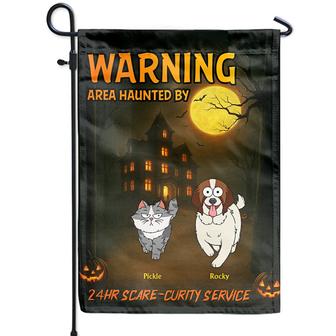 Area Haunted By 24 HR Scare-curity Custom Flag - Thegiftio UK