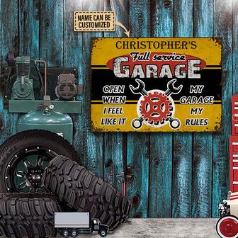 My Garage My Rules Custom Metal Sign - Gift for Mechanics - Thegiftio UK