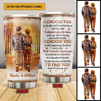 Autumn Couple I Choose You Custom Tumbler - Gift for Couple - Thegiftio UK