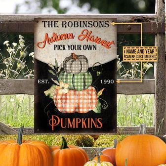 Autumn Harvest Pumpkins Custom Metal Sign - Fall Gift - Thegiftio UK
