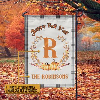 Autumn Pumpkin Happy Fall Y'all Custom Flag - Fall Gift - Thegiftio UK