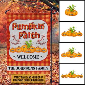 Autumn Pumpkin Patch Family Welcome Custom Flag - Fall Gift - Thegiftio UK
