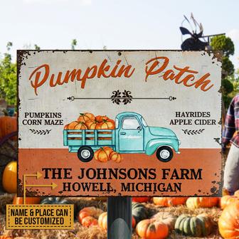 Autumn Pumpkin Patch Farm Custom Metal Sign - Fall Decor - Thegiftio UK