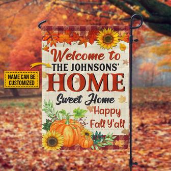 Autumn Pumpkins Home Sweet Home Custom Flag - Fall Gift - Thegiftio UK