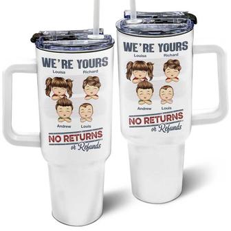 No Returns Or Refunds Chibi Grandkids Custom Tumbler - Thegiftio UK