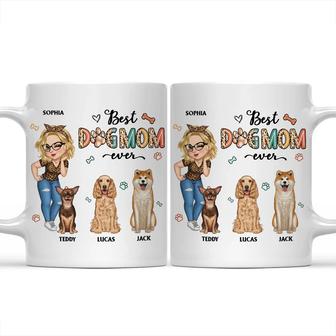 Best Dog Mom Ever Cartoon Woman Custom Mug - Thegiftio UK