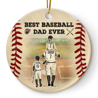 Best Baseball Dad Ever Personalized Ornament - Gift for Dad - Thegiftio UK