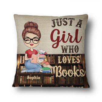 A Girl Who Loves Books Custom Pillow - Gift for Readers - Thegiftio UK