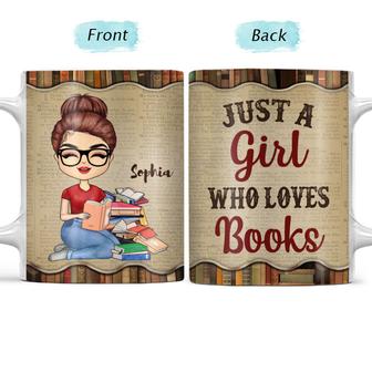 A Girl Who Loves Books Personalized Mug - Gift for Readers - Thegiftio UK