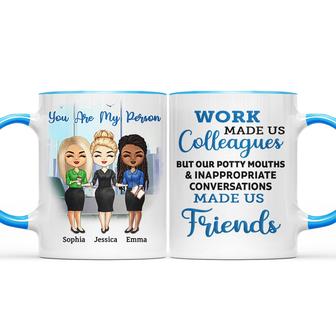 Work Made Us Colleagues Personalized Accent Mug - BFF Gift - Thegiftio UK