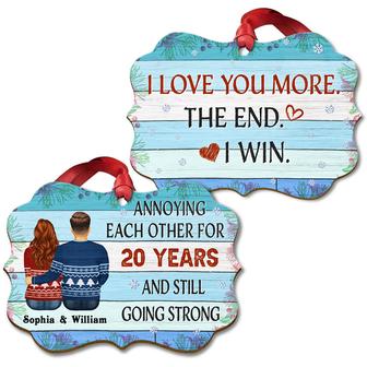 I Love You More Husband Wife Custom Ornament - Couples Gift - Thegiftio UK