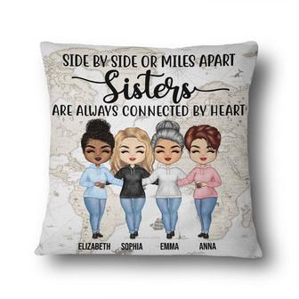 Connected By Heart Personalized Pillow - Gift for Sisters - Thegiftio UK