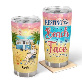 Camping Beach Resting Beach Face Custom Tumbler - Beach Gift - Thegiftio UK