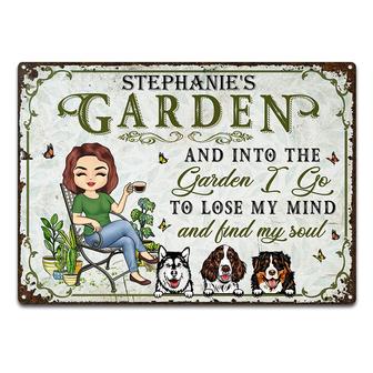 And Into The Garden I Go Custom Metal Sign - Dog Lovers Gift - Thegiftio UK