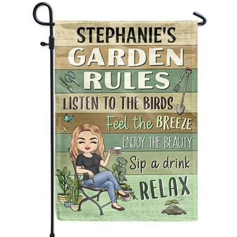 Garden Rules Feel The Breeze Personalized Flag - Garden Gift - Thegiftio UK