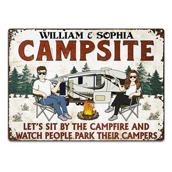 Let's Sit By The Campfire Custom Metal Sign - Couple Gift - Thegiftio UK