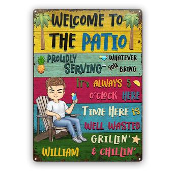 Patio Welcome Grilling Custom Metal Sign - Gift for Men - Thegiftio UK