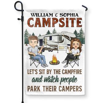 Let's Sit By The Campfire Personalized Flag - Couple Gift - Thegiftio UK