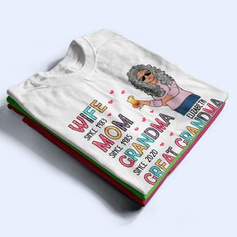 Wife Mom Grandma Great Grandma Custom T-Shirt - Gift for Mom - Thegiftio UK