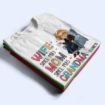 Wife Mom Grandma Chibi Custom T-Shirt - Gift for Mother - Thegiftio UK