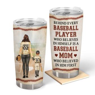Baseball Mom Behind Every Baseball Player Custom Tumbler - Thegiftio UK