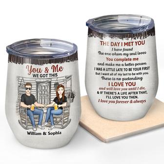 The Day I Met You Custom Wine Tumbler - Gift for Couples - Thegiftio UK