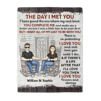 Family Couple The Day I Met You - Couple Gift - Personalized Custom Blanket - Thegiftio UK