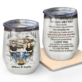 The Day I Met You Custom Wine Tumbler - Gift for Couples - Thegiftio UK