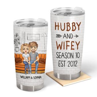 Hubby And Wifey Season Personalized Tumbler - Couples Gift - Thegiftio UK