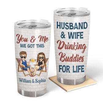Husband & Wife Drinking Buddies For Life Custom Tumbler - Thegiftio UK