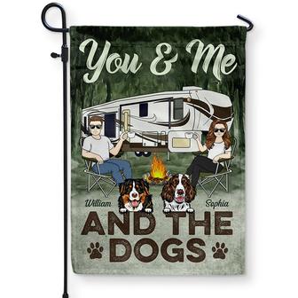 You & Me And The Dogs Camping Custom Flag - Gift for Couple - Thegiftio UK