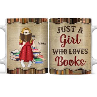 Just A Girl Who Loves Books Personalized Mug - Thegiftio UK