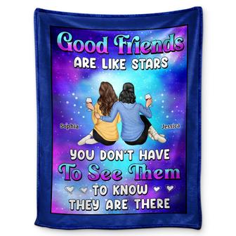 Good Friends Are Like Stars - Loving Gifts For Besties, Best Friends - Personalized Fleece Blanket - Thegiftio UK