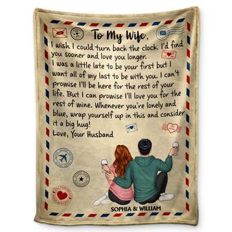 Turn Back The Clock - Gift For Couples, Husband, Wife, Family - Personalized Fleece Blanket - Thegiftio UK