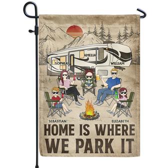 Home Is Where We Park It Personalized Flag - Couples Gift - Thegiftio UK