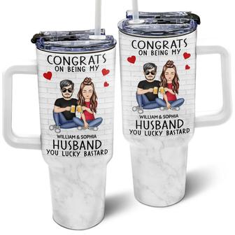 Congrats On Being My Husband And Wife Custom Tumbler - Gift - Thegiftio UK