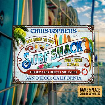 Beach Surfing Surf Shack Custom Metal Sign - Thegiftio UK
