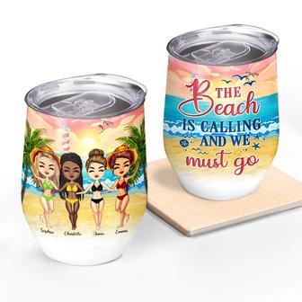 Beach Is Calling Custom Wine Tumbler - Gift for BFF - Thegiftio UK